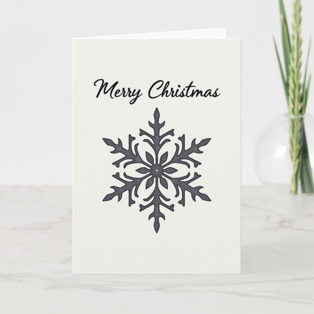 Simple Christmas Snowflake Greeting Card (Front)