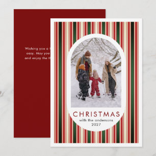 Simple Christmas Snowflakes Pattern family photo Holiday Card