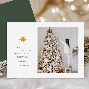 Simple Christmas Star Photo  Holiday Card