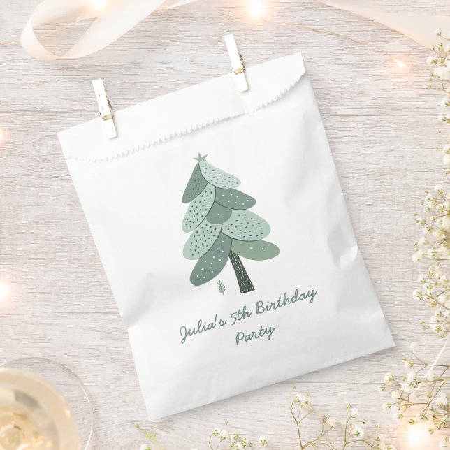 Simple Christmas tree Birthday  Favour Bags (Clipped)