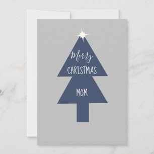 Simple Christmas Tree Blue Grey Card