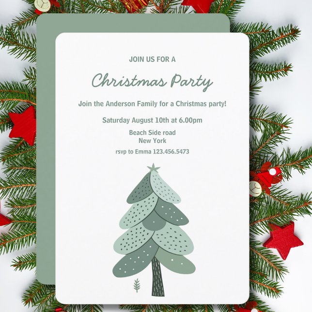 Simple Christmas tree Christmas party Invitation (Creator Uploaded)