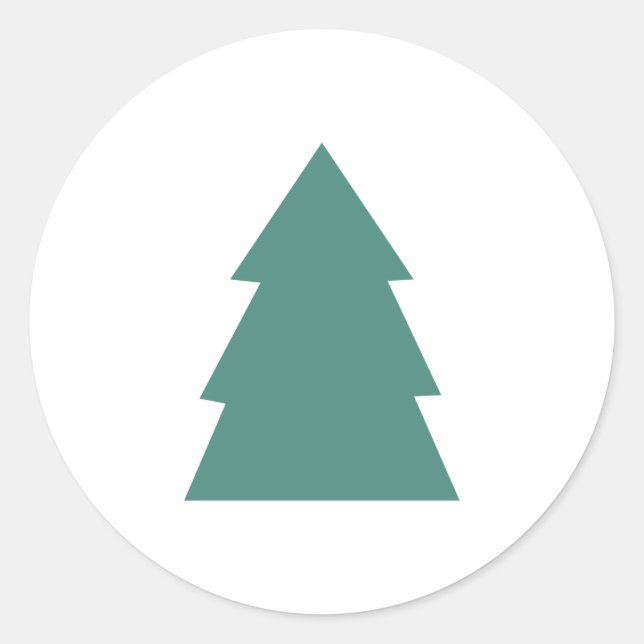 Simple Christmas Tree Classic Round Sticker (Front)