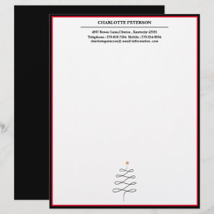 Simple Christmas Tree Custom Name Letterhead