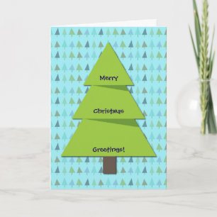Simple Christmas Tree Holiday Art Christmas Card