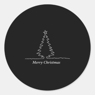 Simple Christmas Tree Men, Women, Kids, Family Mat Classic Round Sticker