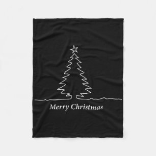 Simple Christmas Tree Men, Women, Kids, Family Mat Fleece Blanket