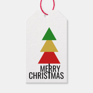 SIMPLE CHRISTMAS TREE MERRY XMAS CUSTOM TEXT GIFT TAGS