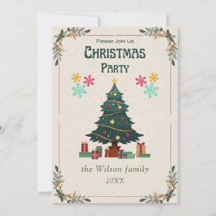 Simple Christmas Tree Party Non-Photo Holiday Card