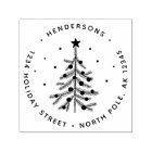 Simple Christmas Tree Return Address Rubber Stamp