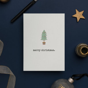 Simple Christmas tree typewriter Holiday Card