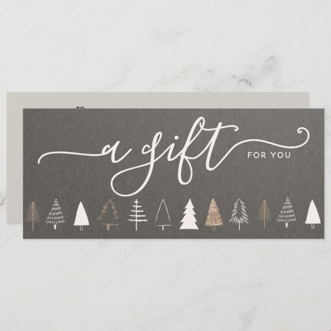 Simple Christmas Trees Holiday Gift Certificate (Front/Back)