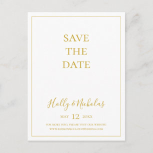 Simple Christmas White Save The Date Postcard