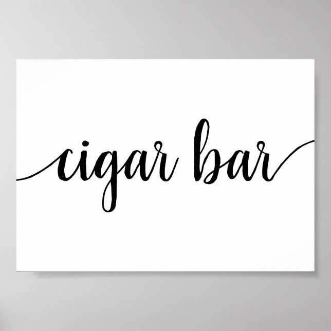 Simple Cigar Bar | Black Script Any Event Sign (Front)