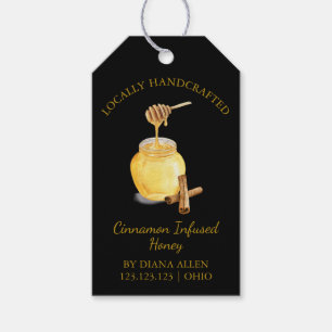 Simple Cinnamon Infused Honey Hang Tag l Black