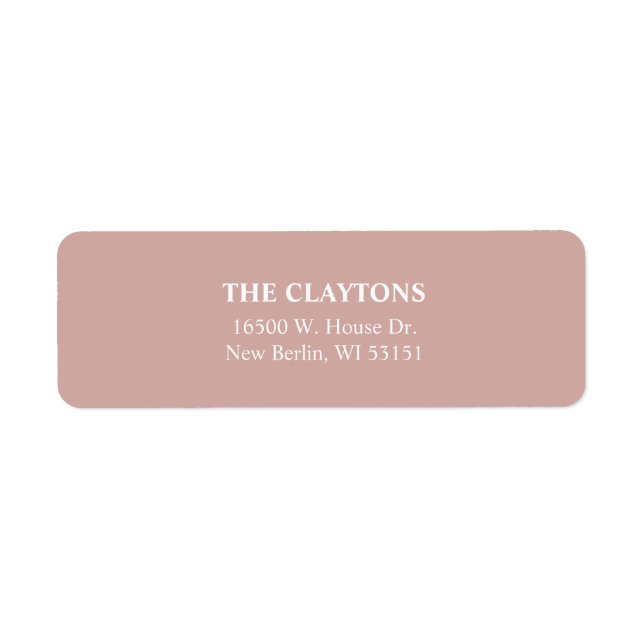 Simple Cinnamon Rose Return Address Labels (Front)