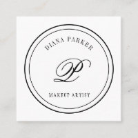 Simple Circle Logo Monogram Black and White