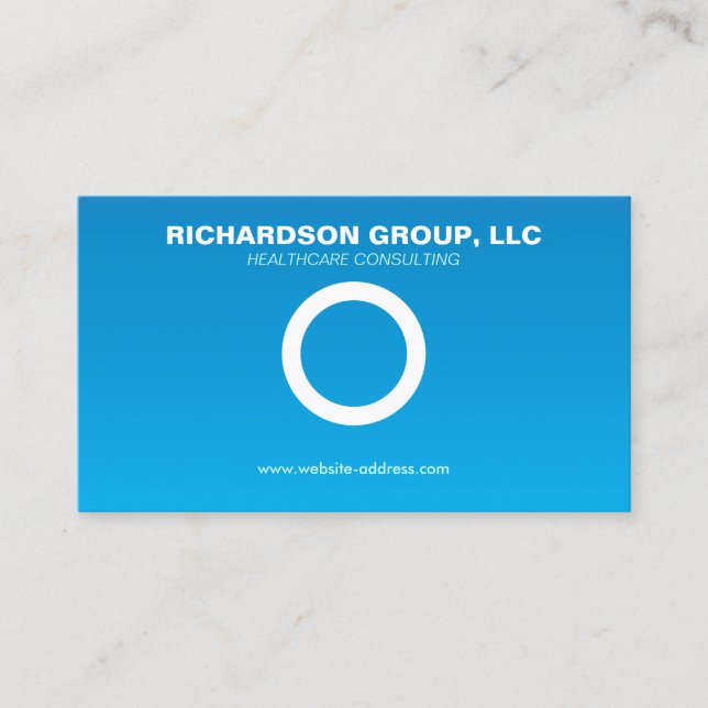 SIMPLE CIRCLE on BLUE GRADIENT Business Card (Front)