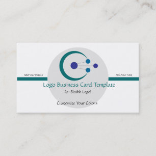 Simple Circles & Crescent - Circle Logo Business Card