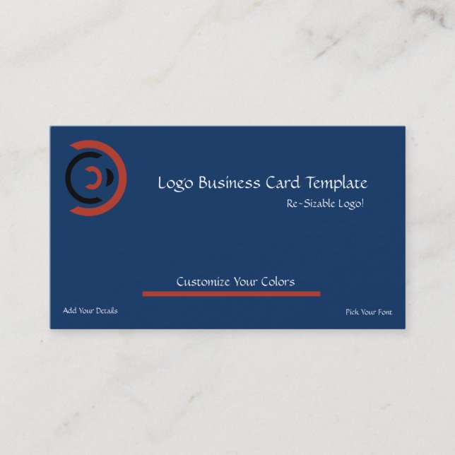 Simple Circles in Red Circle Logo Business Card (Front)