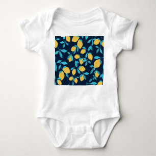 Simple citrus: lemons on blue. baby bodysuit