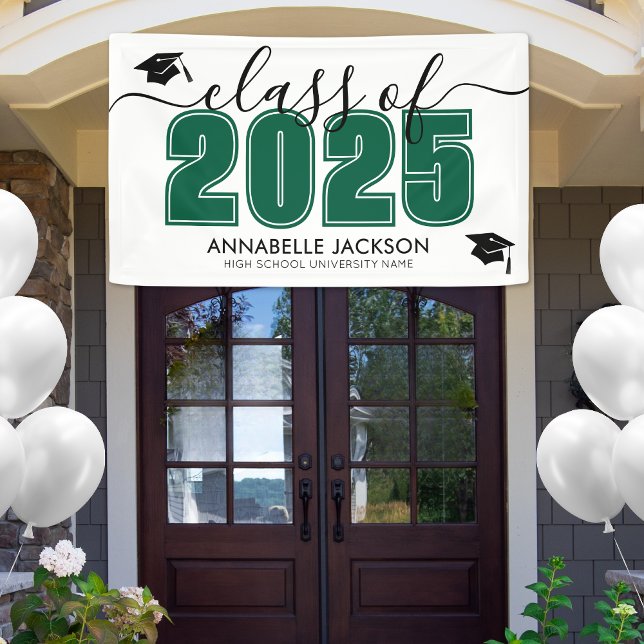 Simple Class Of 2025 Green Graduation Party Banner (Simple Class Of 2025 Green Graduation Party Banner)