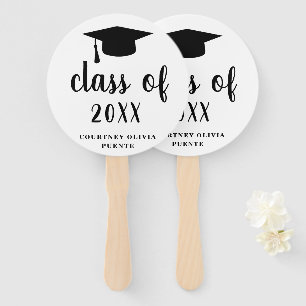 Simple Class Of Mortar Board Modern Graduation Hand Fan