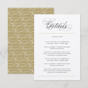 Simple Classic Bars Minimalist Wedding Details Invitation
