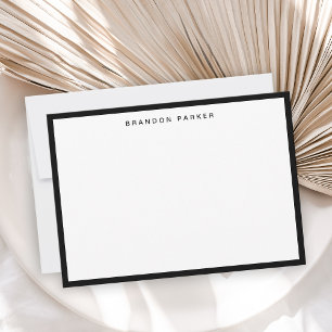 Simple Classic Black Border Modern Professional Card