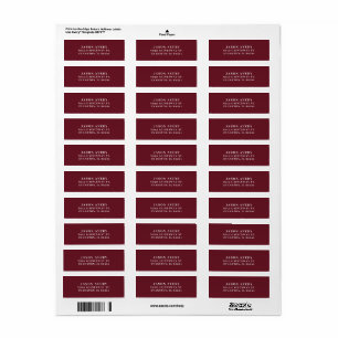 Simple Classic Burgundy Return Address Text Based