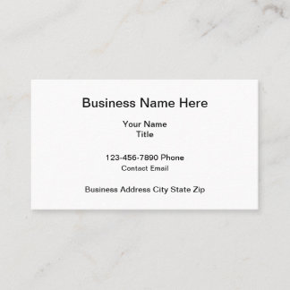 Simple Classic Business Cards For New Business