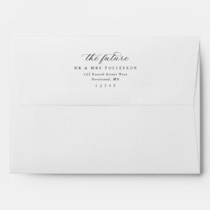 Simple Classic Calligraphy Wedding Return Address Envelope