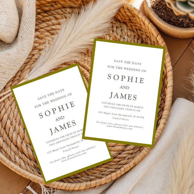 Simple classic chic colour save the date  Wedding Invitation (Creator Uploaded)