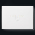 Simple Classic Christmas Self Addressed Wedding Envelope<br><div class="desc">This simple classic Christmas self addressed wedding envelope features a clean, bright white backdrop with simple, minimalist black and gold lettering and handwritten calligraphy accents. Embellishments of beautiful and classic green and red Christmas wreaths with delicate gold features create a perfect winter holiday aesthetic while maintaining a polished elegance for...</div>