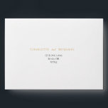 Simple Classic Christmas Self Addressed Wedding Envelope<br><div class="desc">This simple classic Christmas self addressed wedding envelope features a clean, bright white backdrop with simple, minimalist black and gold lettering and handwritten calligraphy accents. Embellishments of beautiful and classic green and red Christmas wreaths with delicate gold features create a perfect winter holiday aesthetic while maintaining a polished elegance for...</div>