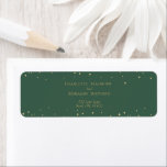 Simple Classic Christmas Wedding Return Address<br><div class="desc">This simple classic Christmas wedding return address label features a clean, bright white backdrop with simple, minimalist black and gold lettering and handwritten calligraphy accents. Embellishments of beautiful and classic green and red Christmas wreaths with delicate gold features create a perfect winter holiday aesthetic while maintaining a polished elegance for...</div>