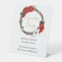 Simple Classic Christmas Wedding Signature Drinks
