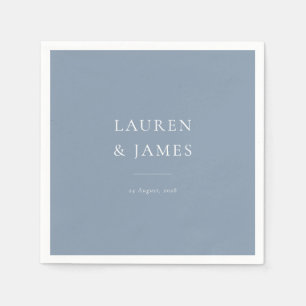 Simple Classic Couples Name & Date Wedding Napkin