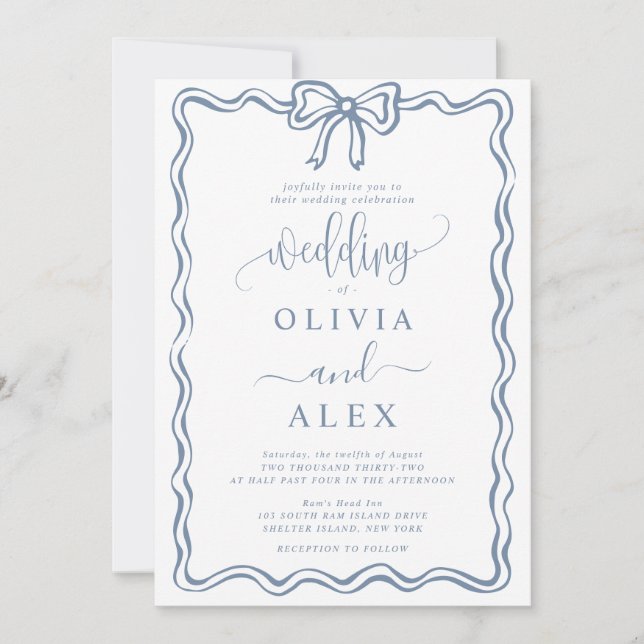  Simple Classic Doodles Wedding Invitation (Front)