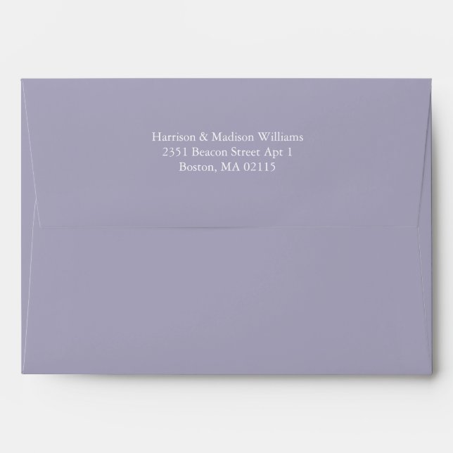 Simple classic dusty lilac custom elegant chic envelope (Back (Top Flap))