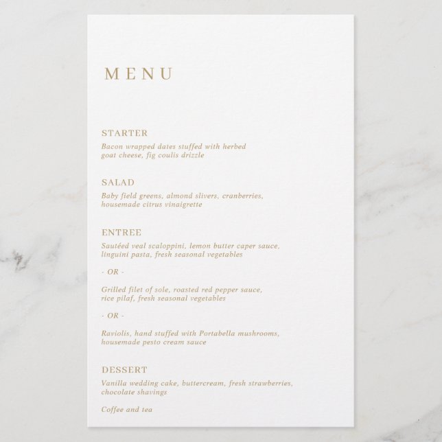 Simple Classic Elegant Gold Modern Budget Wedding Flyer (Front)