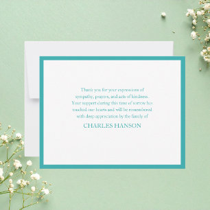 Simple Classic Elegant Grief Memorial Bereavement Card