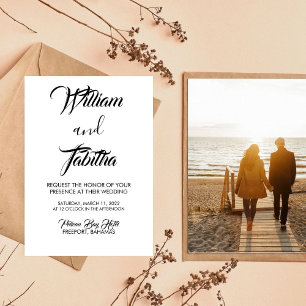 Simple Classic Elegant Photo Wedding Invitation