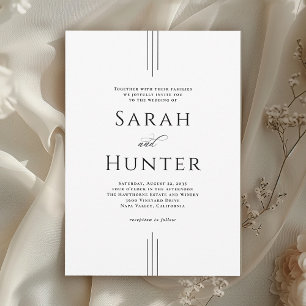 Simple Classic Elegant Typography Wedding Invitation