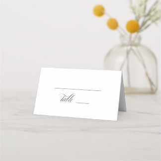 Simple Classic Elegant Wedding Folded Place Card
