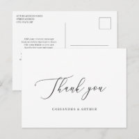 Simple Classic Elegant Wedding Thank You