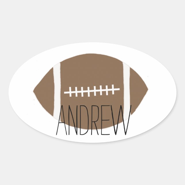 Simple Classic Football Oval Sticker (Front)