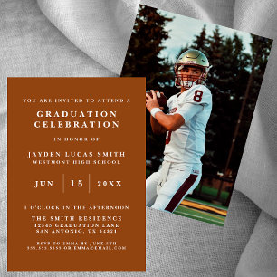 SIMPLE CLASSIC FORMAL PHOTO GRADUATION INVITATION
