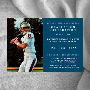 SIMPLE CLASSIC FORMAL PHOTO GRADUATION INVITATION