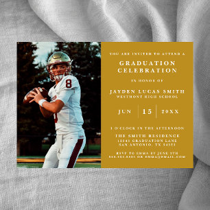 SIMPLE CLASSIC FORMAL PHOTO GRADUATION INVITATION